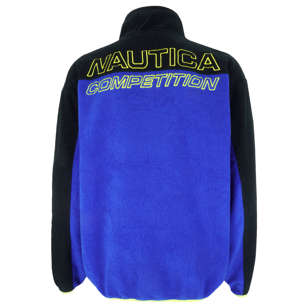 Nautica - Competition Embroidered Fleece Sweatshirt 1990s Large Vintage Retro