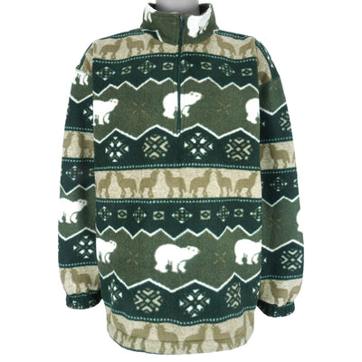 Vintage (John Weitz) - Animals Winter Polar Bear Fleece Sweatshirt 1990s X-Large