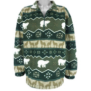 Vintage (John Weitz) - Animals Fleece Sweatshirt 1990s X-Large Vintage Retro