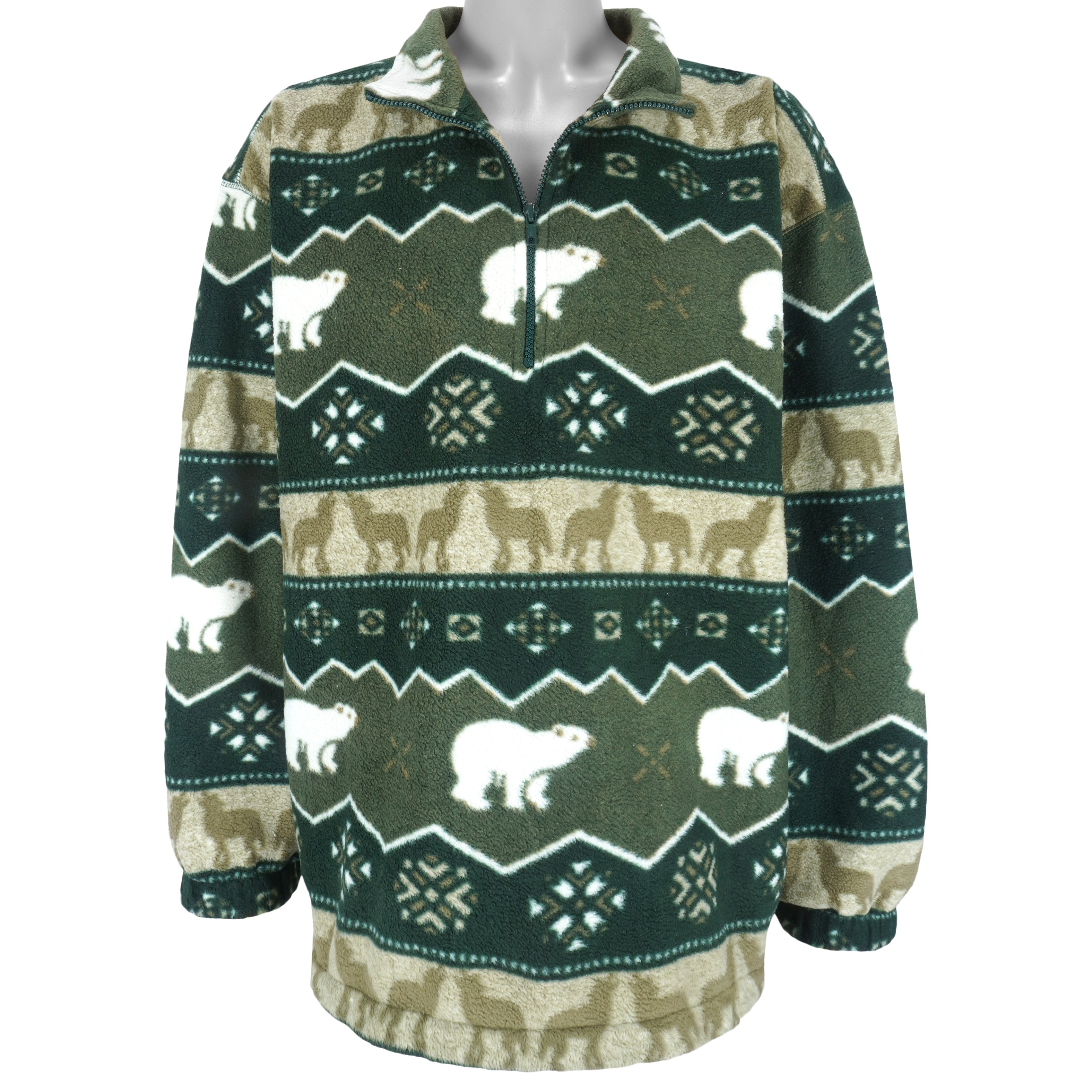 Vintage (John Weitz) - Animals Fleece Sweatshirt 1990s X-Large Vintage Retro