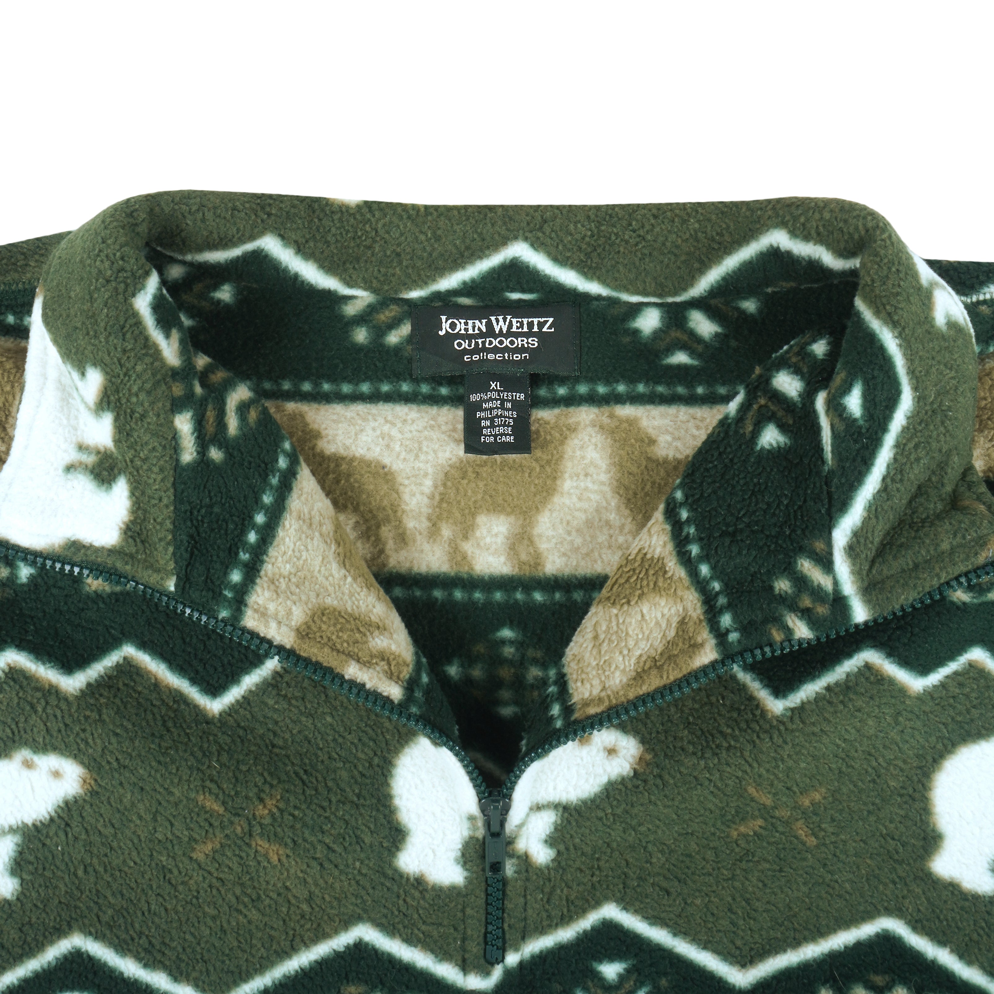 Vintage (John Weitz) - Animals Fleece Sweatshirt 1990s X-Large Vintage Retro