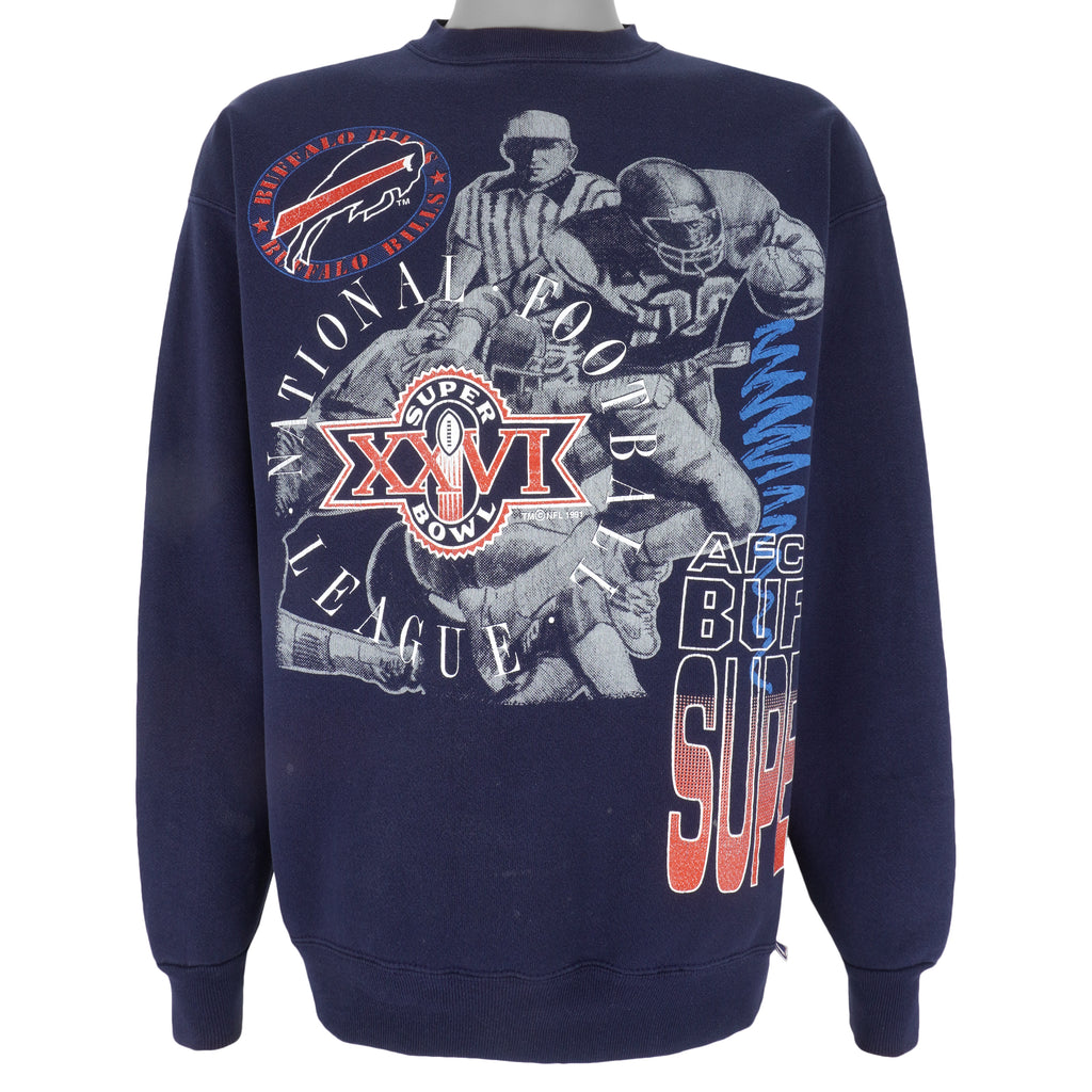 NFL - Buffalo Bills Super Bowl 26th Crew Neck Sweatshirt 1991 X-Large Vintage Retro Football