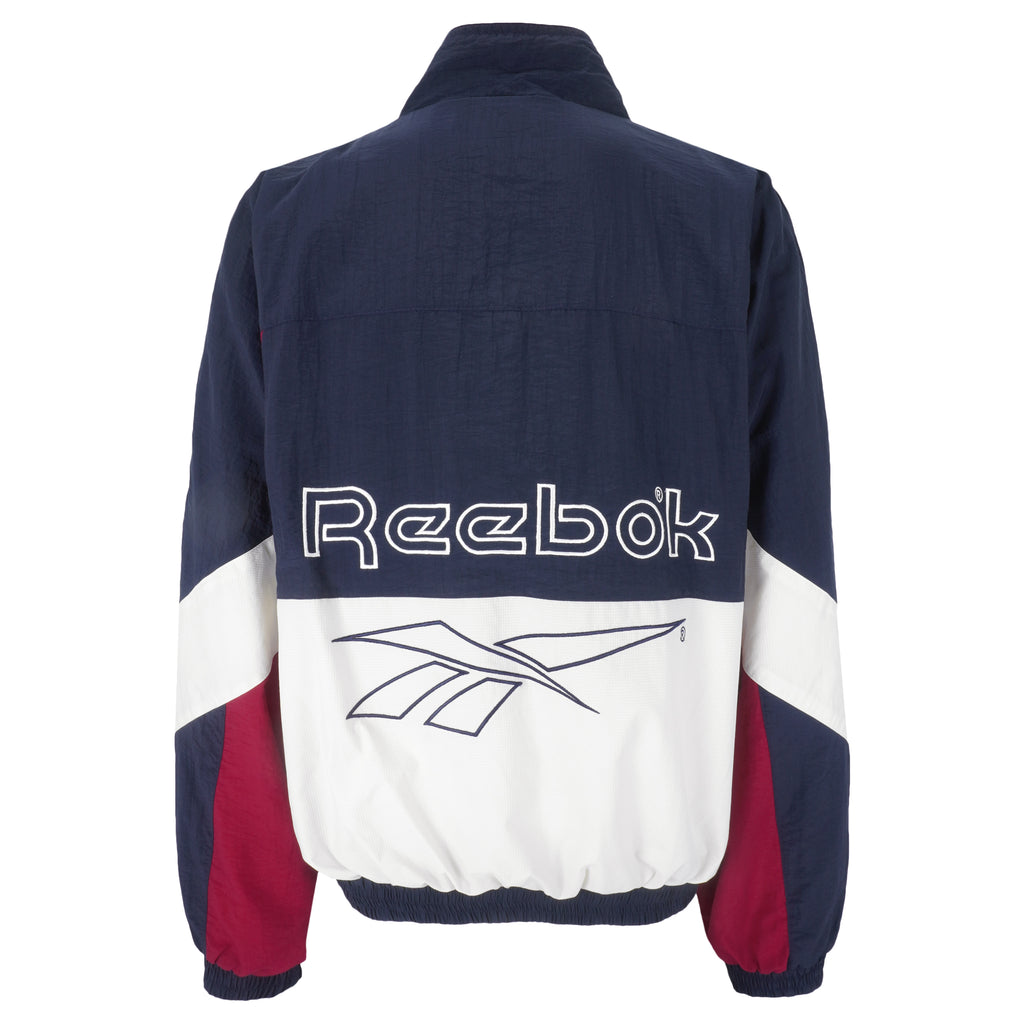 Reebok - Big Logo Embroidered Windbreaker 1990s X-Large Vintage Retro
