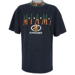 NCAA - Miami Hurricanes Embroidered T-Shirt 1990s X-Large Vintage Retro Collage