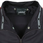 Adidas - Black Zip-Up T-Shirt 1990s Large Vintage Retro