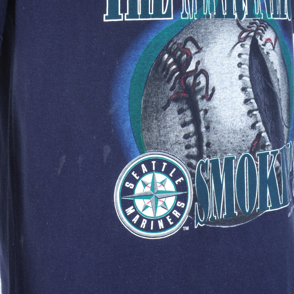 MLB (Logo 7) - Seattle Mariners T-Shirt 1990s Large Vintage Retro Baseball
