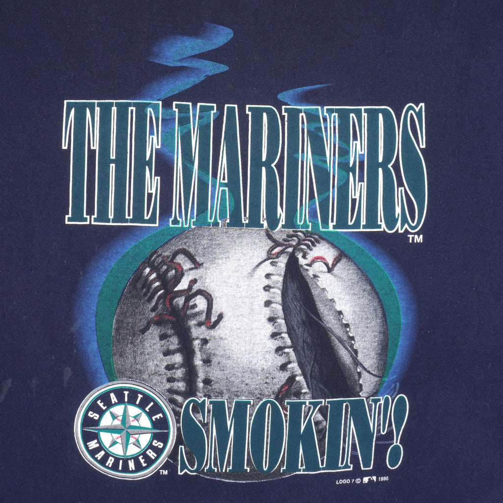 MLB (Logo 7) - Seattle Mariners T-Shirt 1990s Large Vintage Retro Baseball