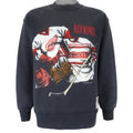 NHL (Nutmeg Mills) - Detroit Red Wings Embroidered Sweatshirt 1990s Medium Vintage Retro Baseball