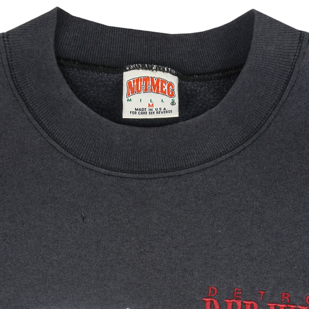 NHL (Nutmeg Mills) - Detroit Red Wings Embroidered Sweatshirt 1990s Medium Vintage Retro Baseball