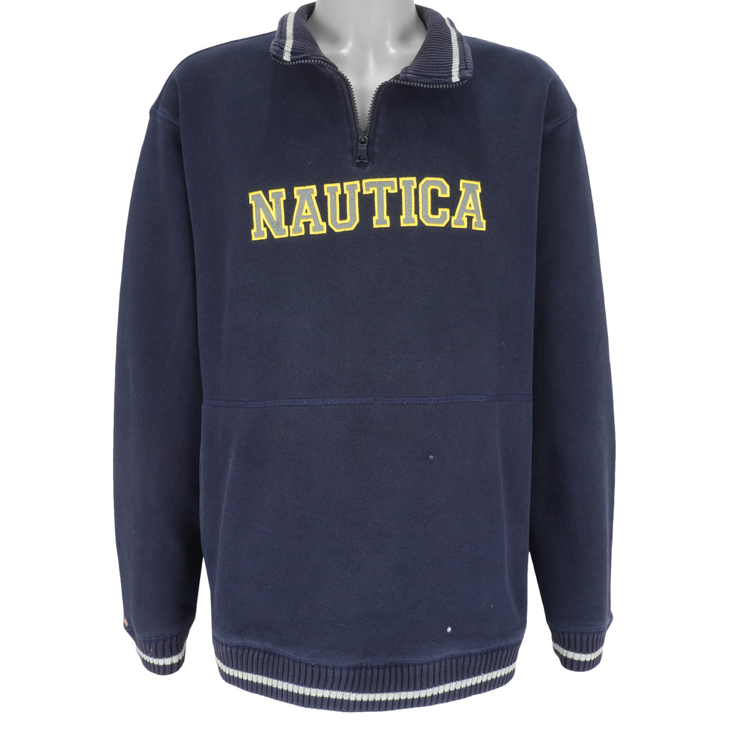 Nautica - Dark Blue Sweatshirt 1990s Large Vintage Retro
