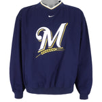 Nike - Milwaukee Brewers Pullover Windbreaker 1990s Medium Vintage Retro Baseball