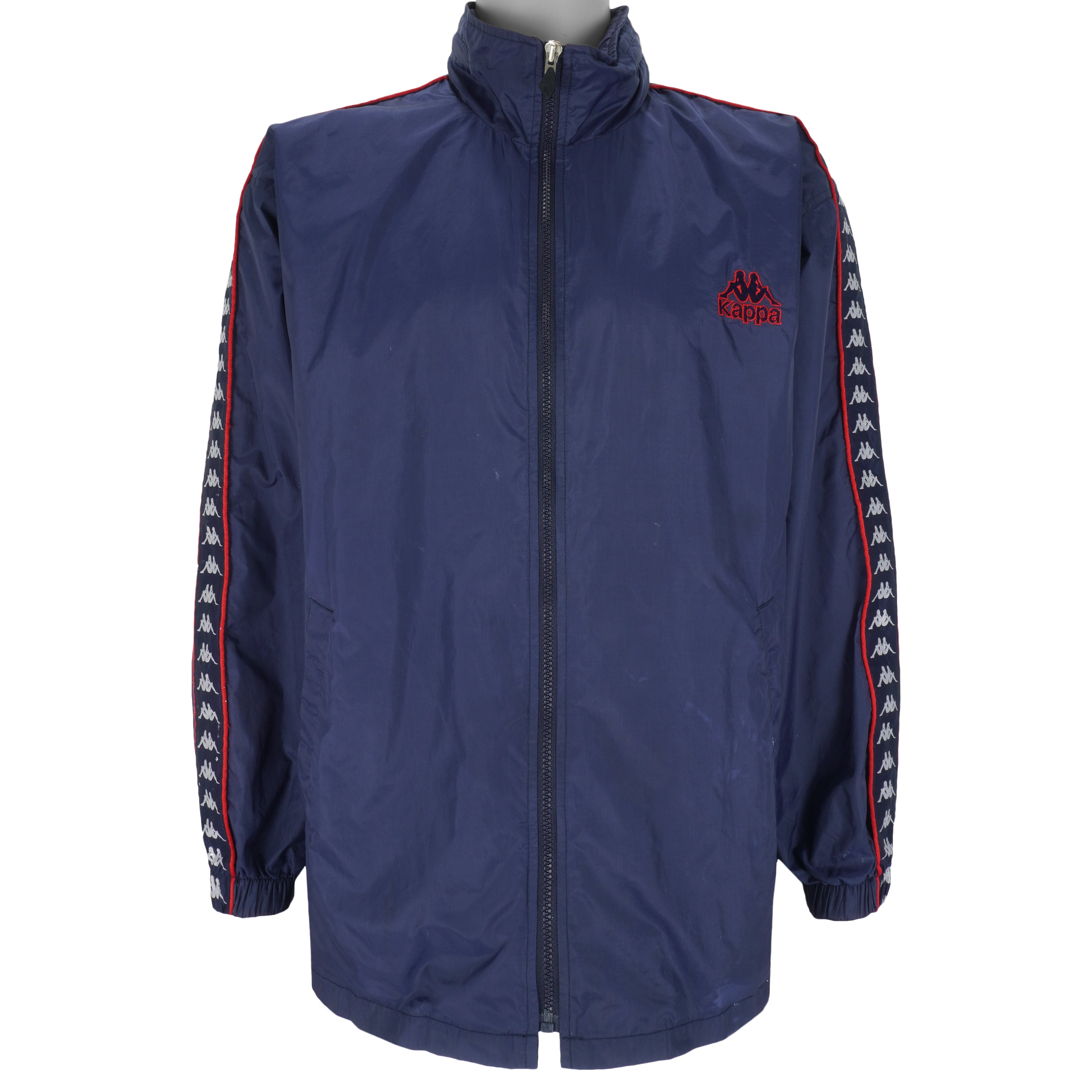 Kappa - Blue Big Logo Windbreaker 1990s Large Vintage Retro