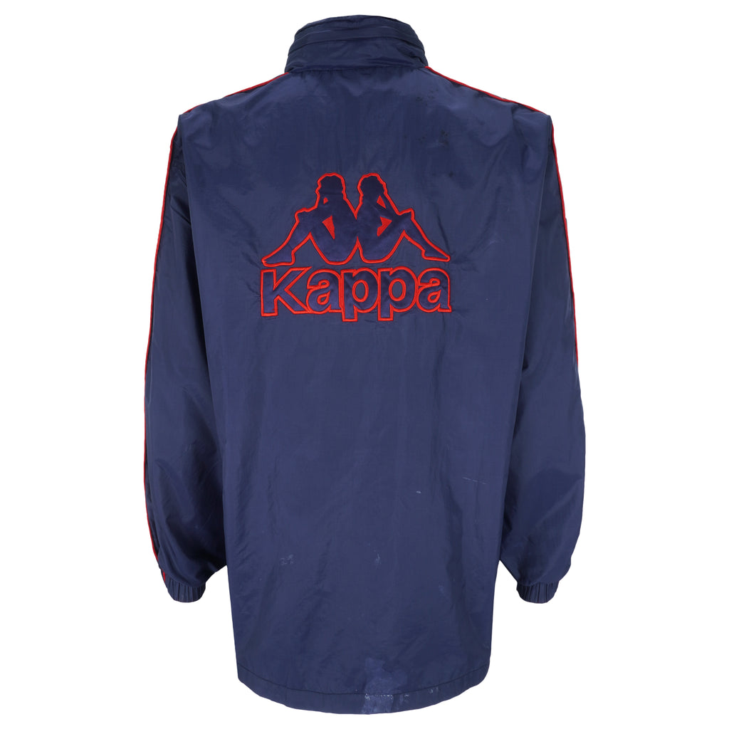 Kappa - Blue Big Logo Windbreaker 1990s Large Vintage Retro