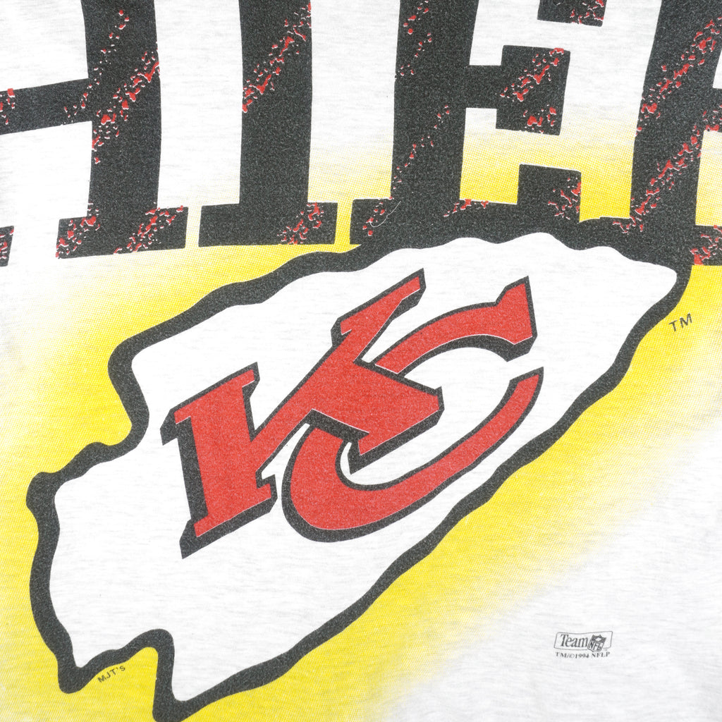NFL - Kansas City Chiefs Big Logo T-Shirt 1990s Medium Vintage Retro Football