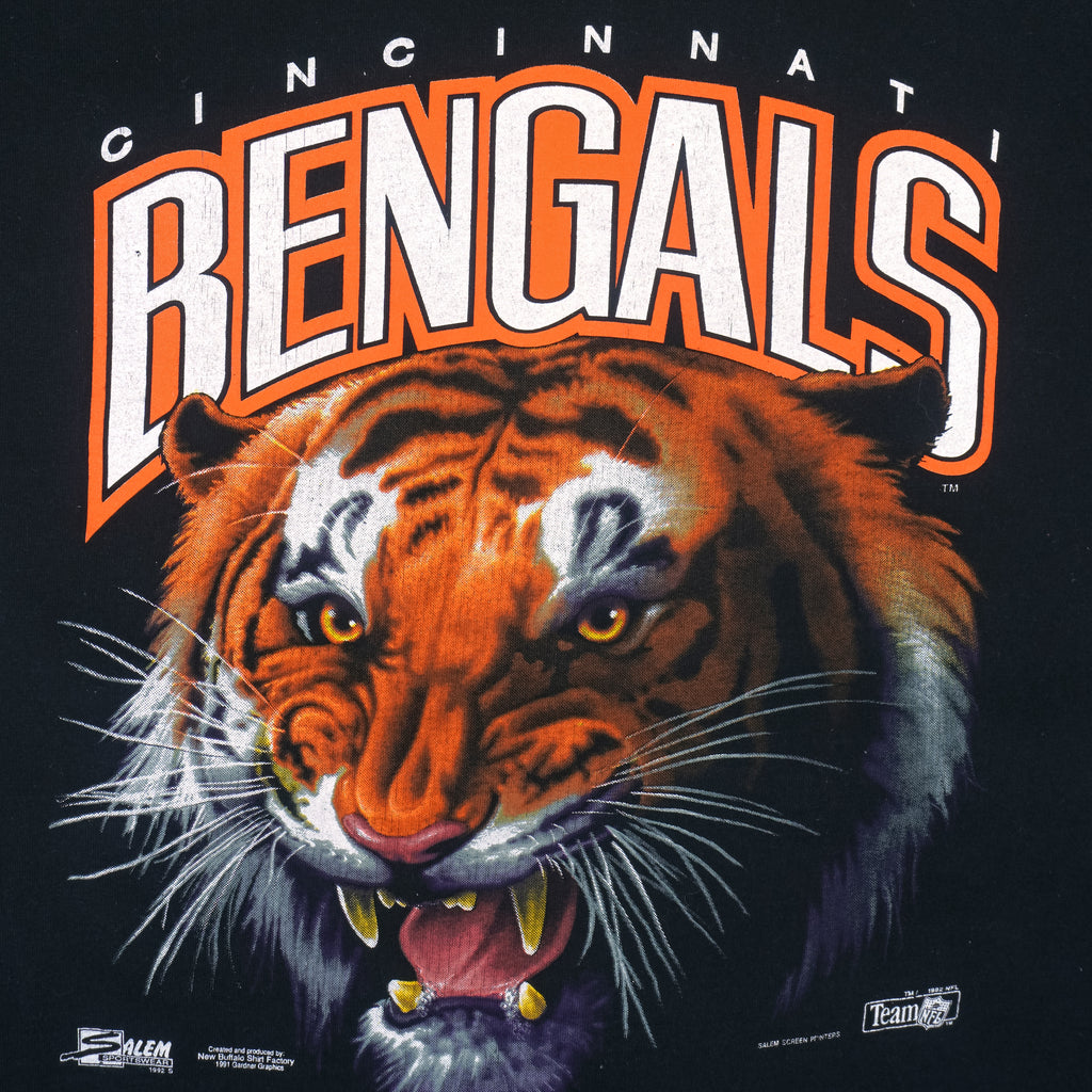 NFL (Salem) - Cincinnati Bengals Animal Series Single Stitch T-Shirt 1992 Large Vintage Retro Football