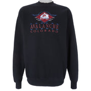 NHL (Logo 7) - Colorado Avalanche Embroidered Crew Neck Sweatshirt 1990s Large Vintage Retro Hockey