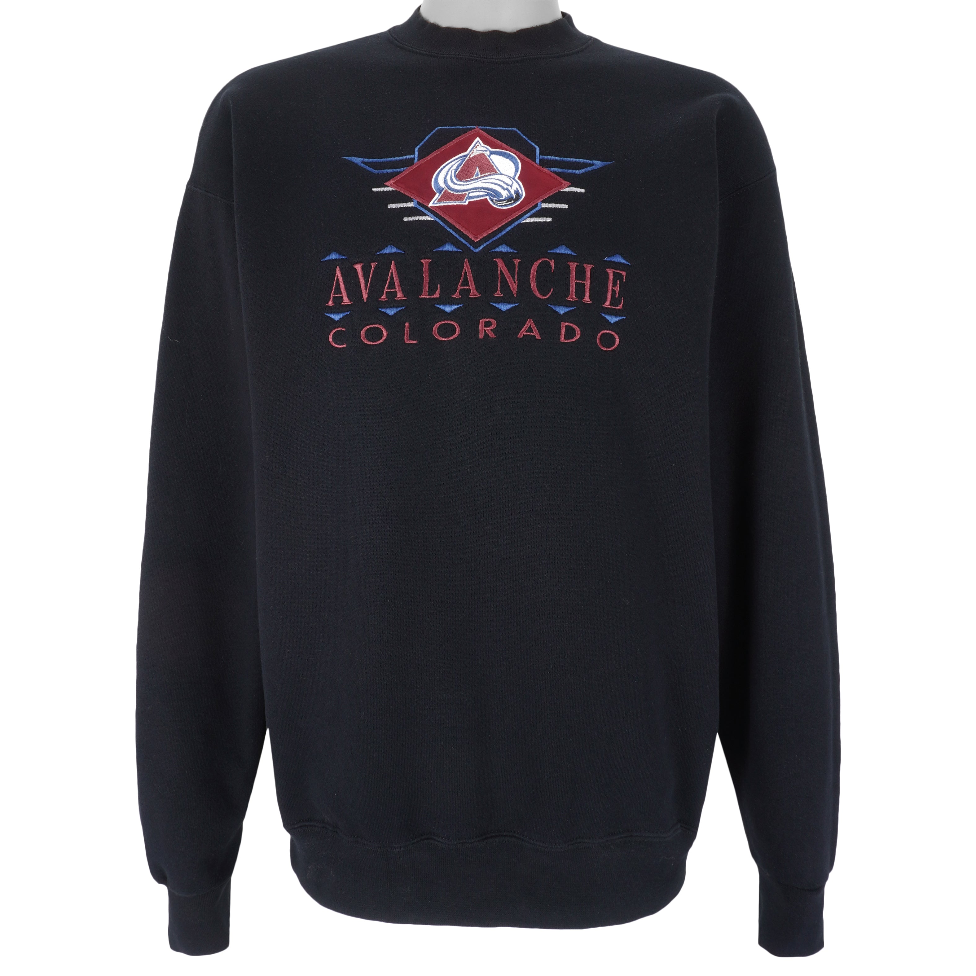 NHL (Logo 7) - Colorado Avalanche Embroidered Crew Neck Sweatshirt 1990s Large Vintage Retro Hockey