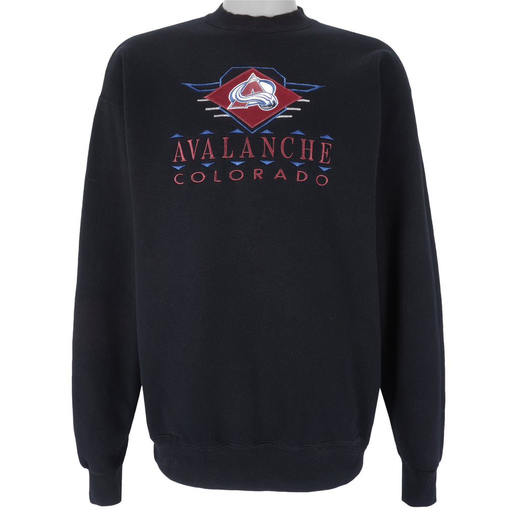 NHL (Logo 7) - Colorado Avalanche Embroidered Crew Neck Sweatshirt 1990s Large Vintage Retro Hockey