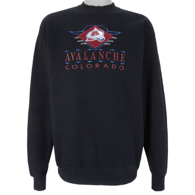 NHL (Logo 7) - Colorado Avalanche Embroidered Crew Neck Sweatshirt 1990s Large