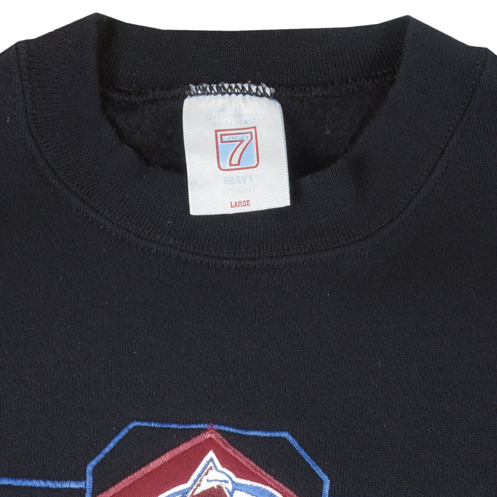 NHL (Logo 7) - Colorado Avalanche Embroidered Crew Neck Sweatshirt 1990s Large Vintage Retro Hockey