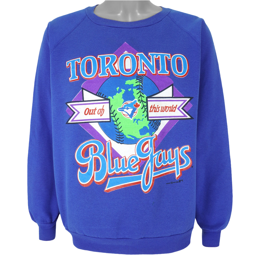 MLB (Harley) - Toronto Blue Jays Crew Neck Sweatshirt 1990s Large Vintage Retro Baseball