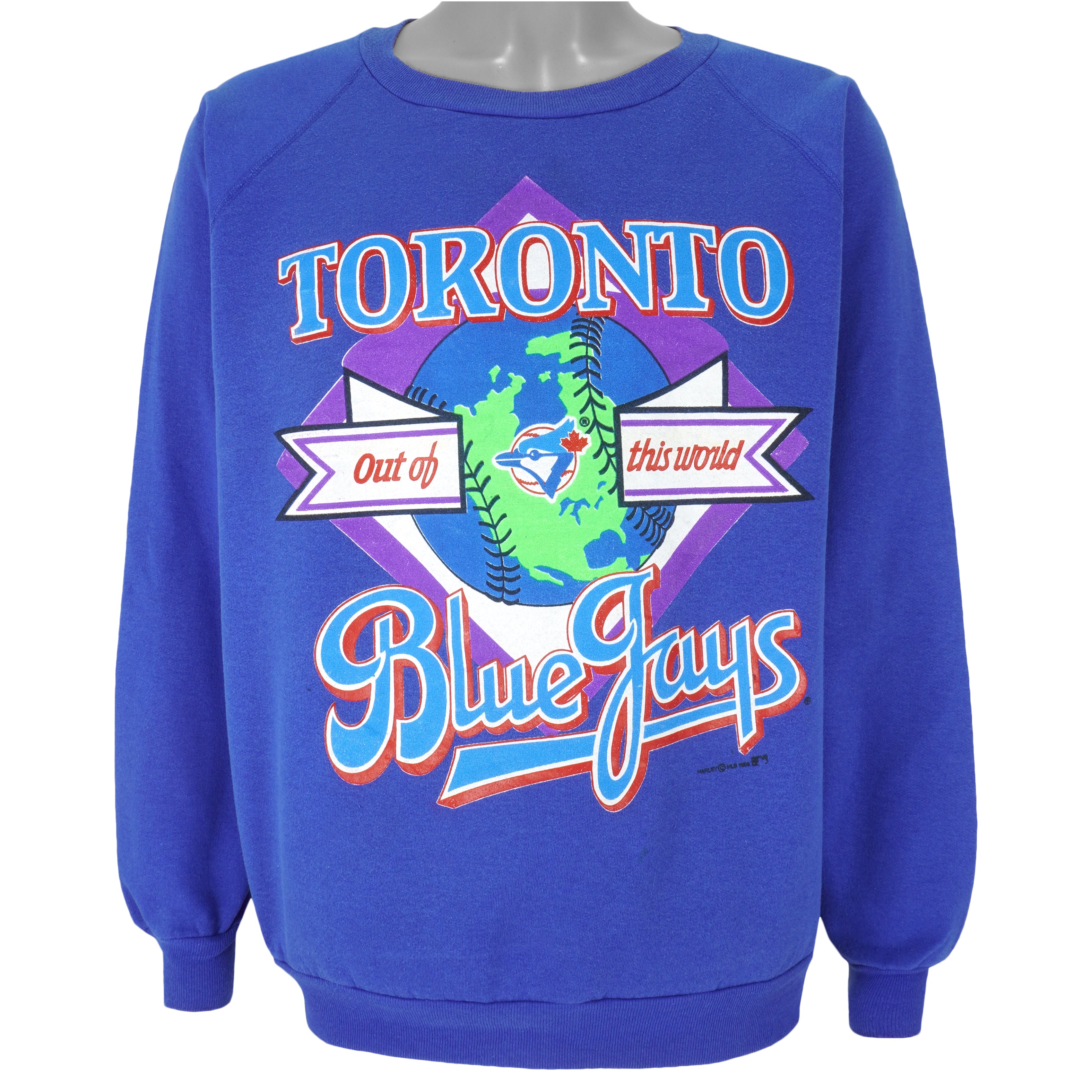 MLB (Harley) - Toronto Blue Jays Crew Neck Sweatshirt 1990s Large Vintage Retro Baseball