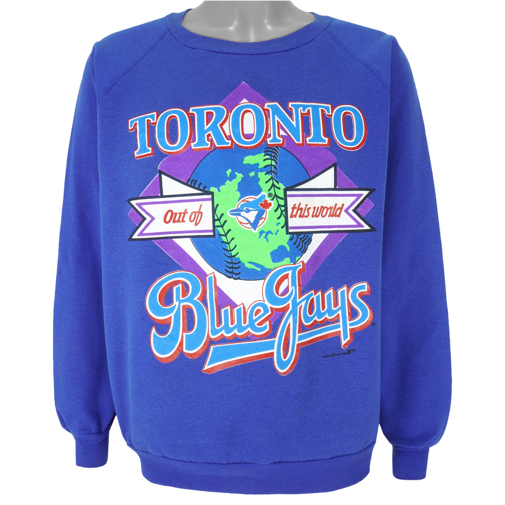 MLB (Harley) - Toronto Blue Jays Crew Neck Sweatshirt 1990s Large Vintage Retro Baseball