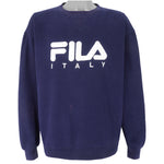 Fila - Blue Italy Crew Neck Sweatshirt 1990s XX-Large Vintage Retro