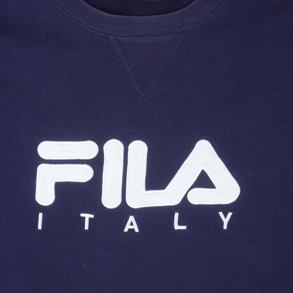 Fila - Blue Italy Crew Neck Sweatshirt 1990s XX-Large Vintage Retro