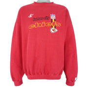 NFL (Logo Athletic) - Red Kansas City Chiefs Crew Neck Sweatshirt 1990s X-Large Vintage Retro Football