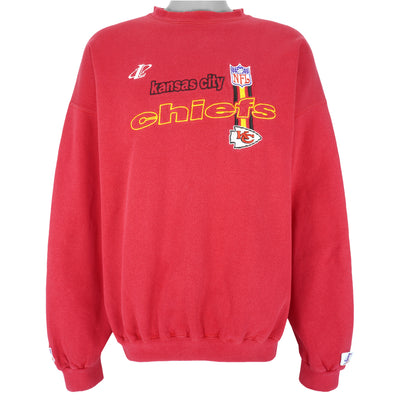NFL (Logo Athletic) - Red Kansas City Chiefs Embroidered Sweatshirt 1990s X-Large