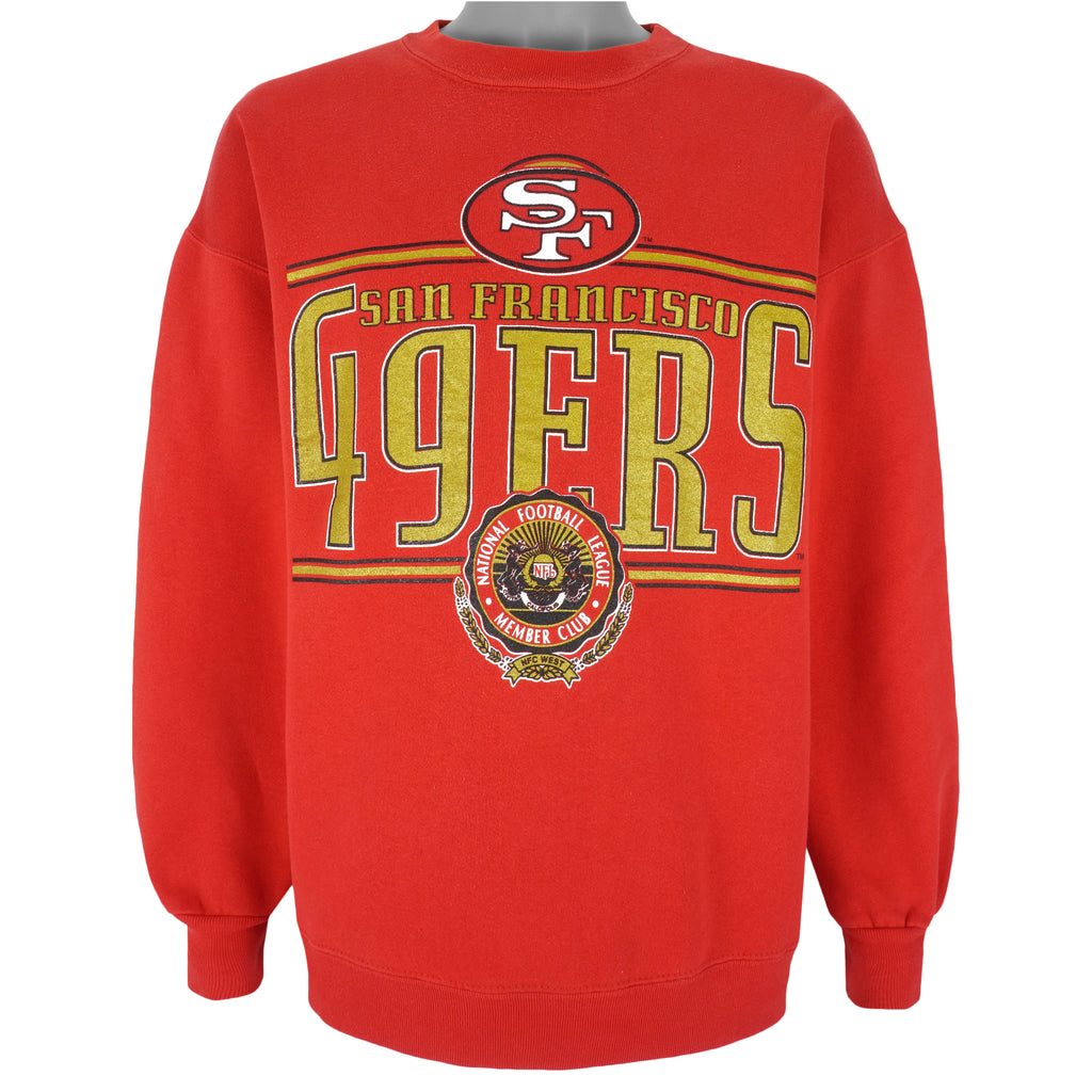 NFL (Nutmeg) - San Francisco 49ers Crew Neck Sweatshirt 1990s X-Large Vintage Retro Football