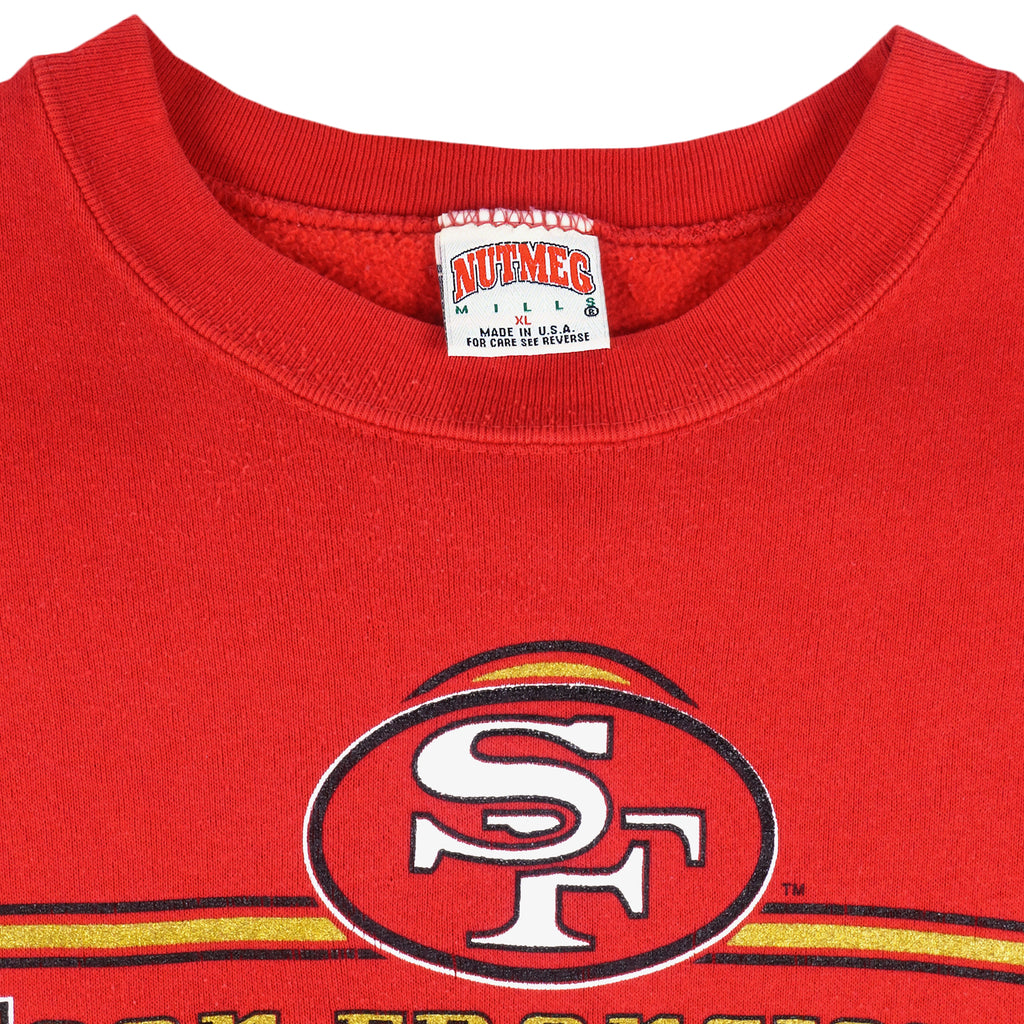NFL (Nutmeg) - San Francisco 49ers Crew Neck Sweatshirt 1990s X-Large Vintage Retro Football