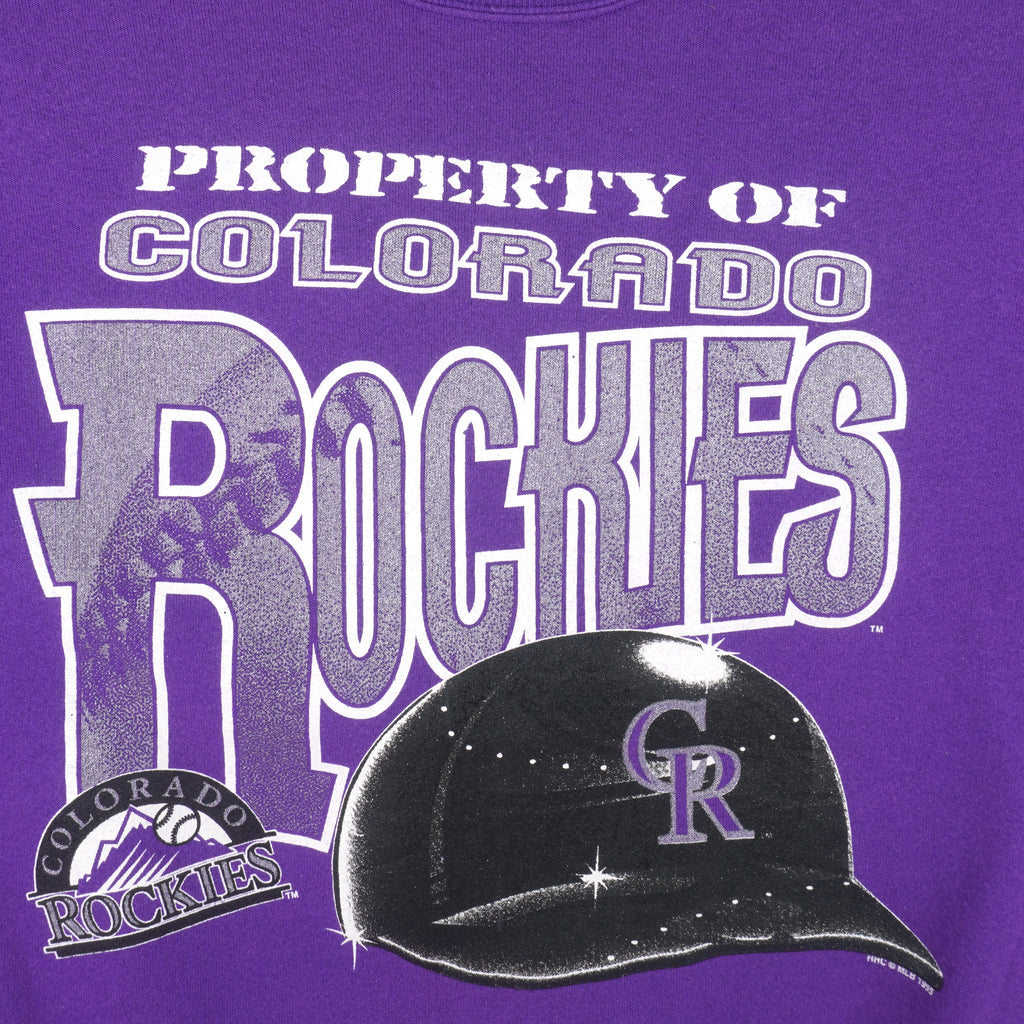 MLB (League Leader) - Colorado Rockies Crew Neck Sweatshirt 1995 Large Vintage Retro Baseball