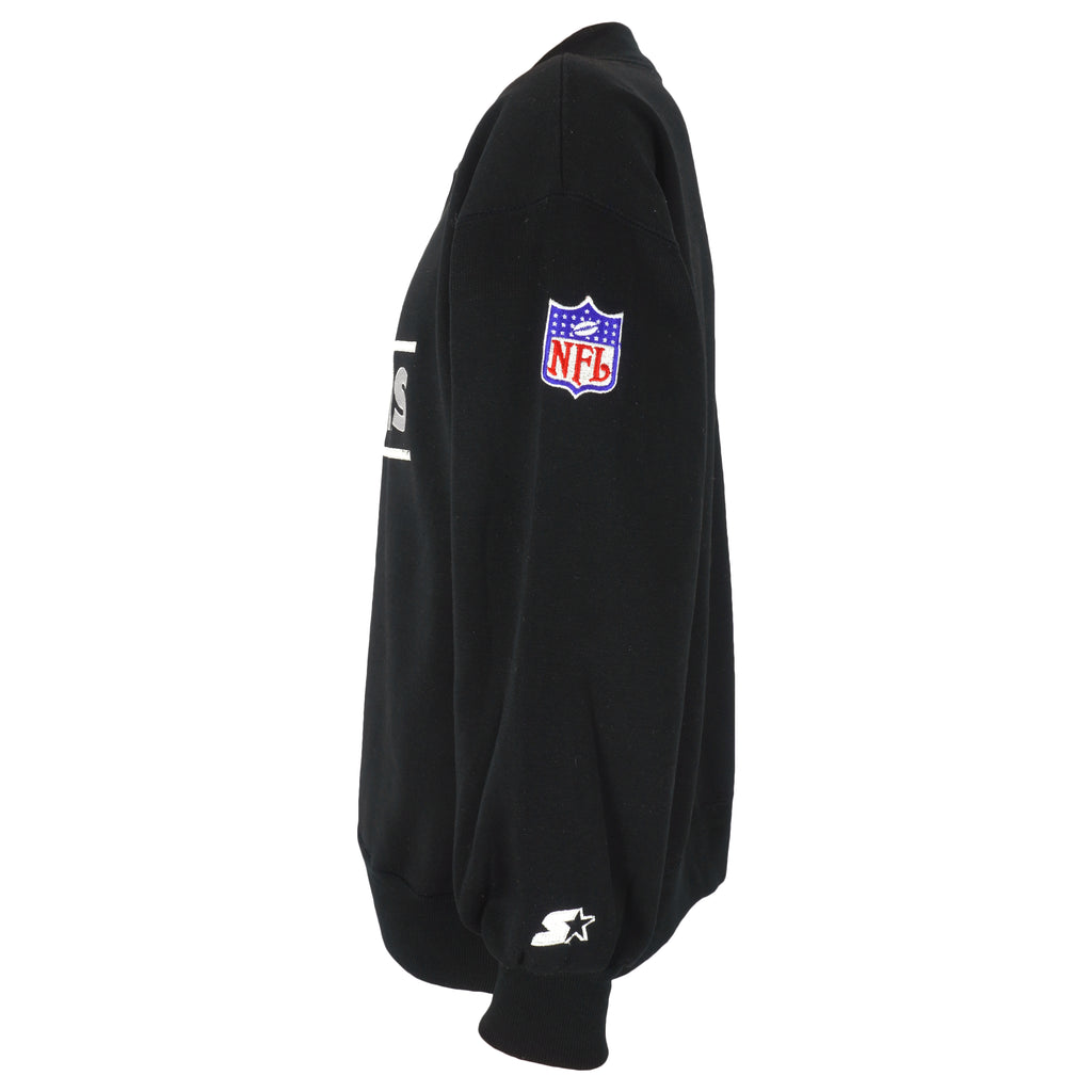 Starter - Oakland Raiders Embroidered Sweatshirt 1990s Medium Vintage Retro Football