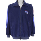 Adidas - One World Zip-Up Fleece Jacket 1990s Large Vintage Retro