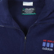 Adidas - One World Zip-Up Fleece Jacket 1990s Large Vintage Retro