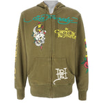 Ed Hardy - Christian Audigier Death Or Glory Embroidered Hooded Jacket Large