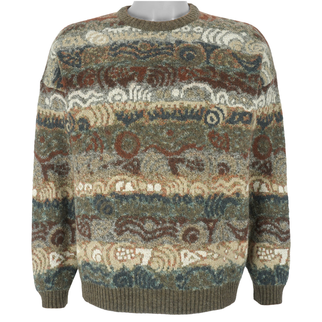 Vintage (Supermaglia) - Stripes Crew Neck Knit Sweater 1990s Large Vintage Retro