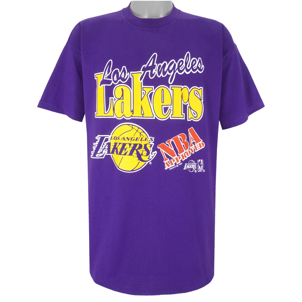 NBA (Trench) - Los Angeles Lakers T-Shirt 1990s XX-Large Vintage Retro Basketball