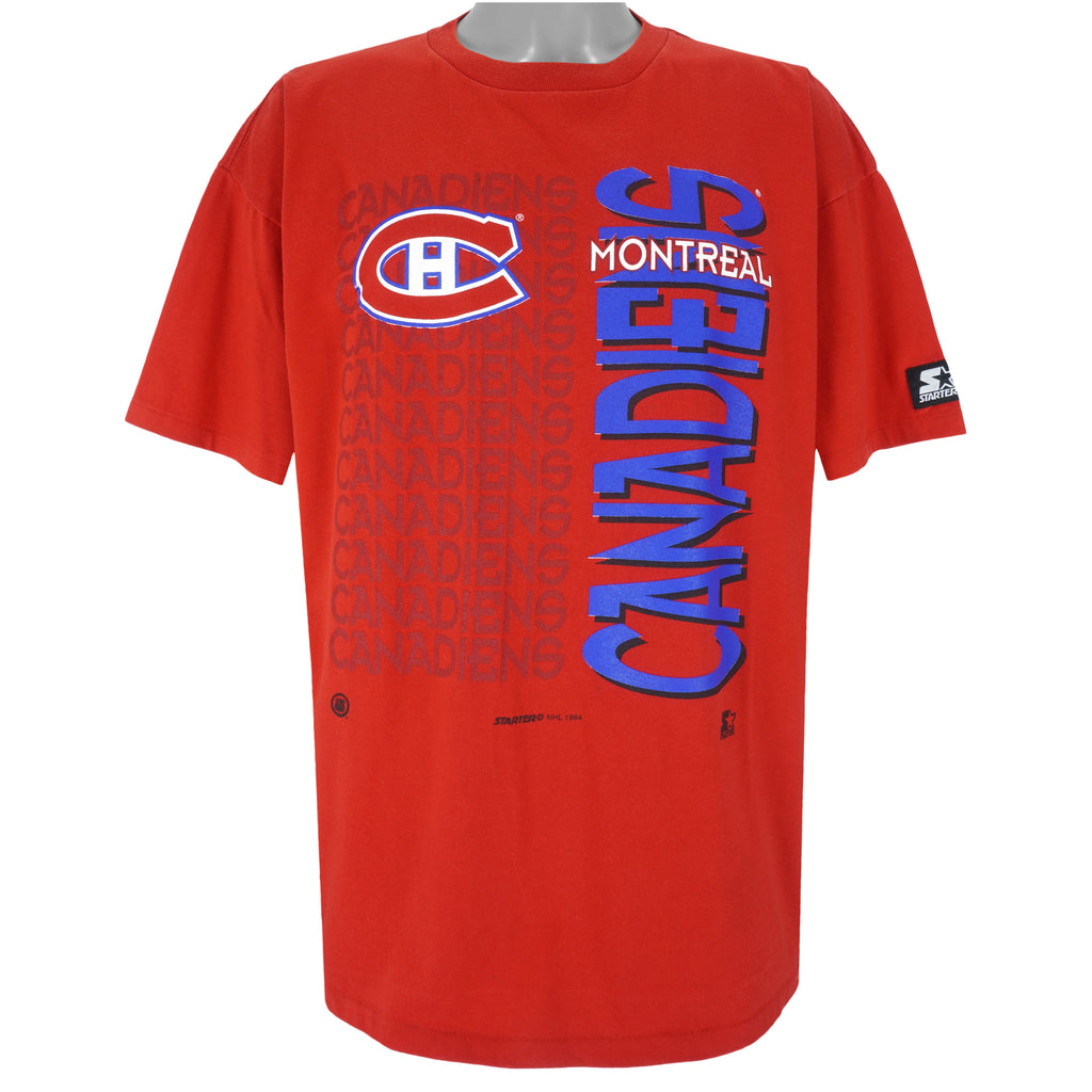 Starter - Red Montreal Canadiens T-Shirt 1994 X-Large Vintage Retro Hockey