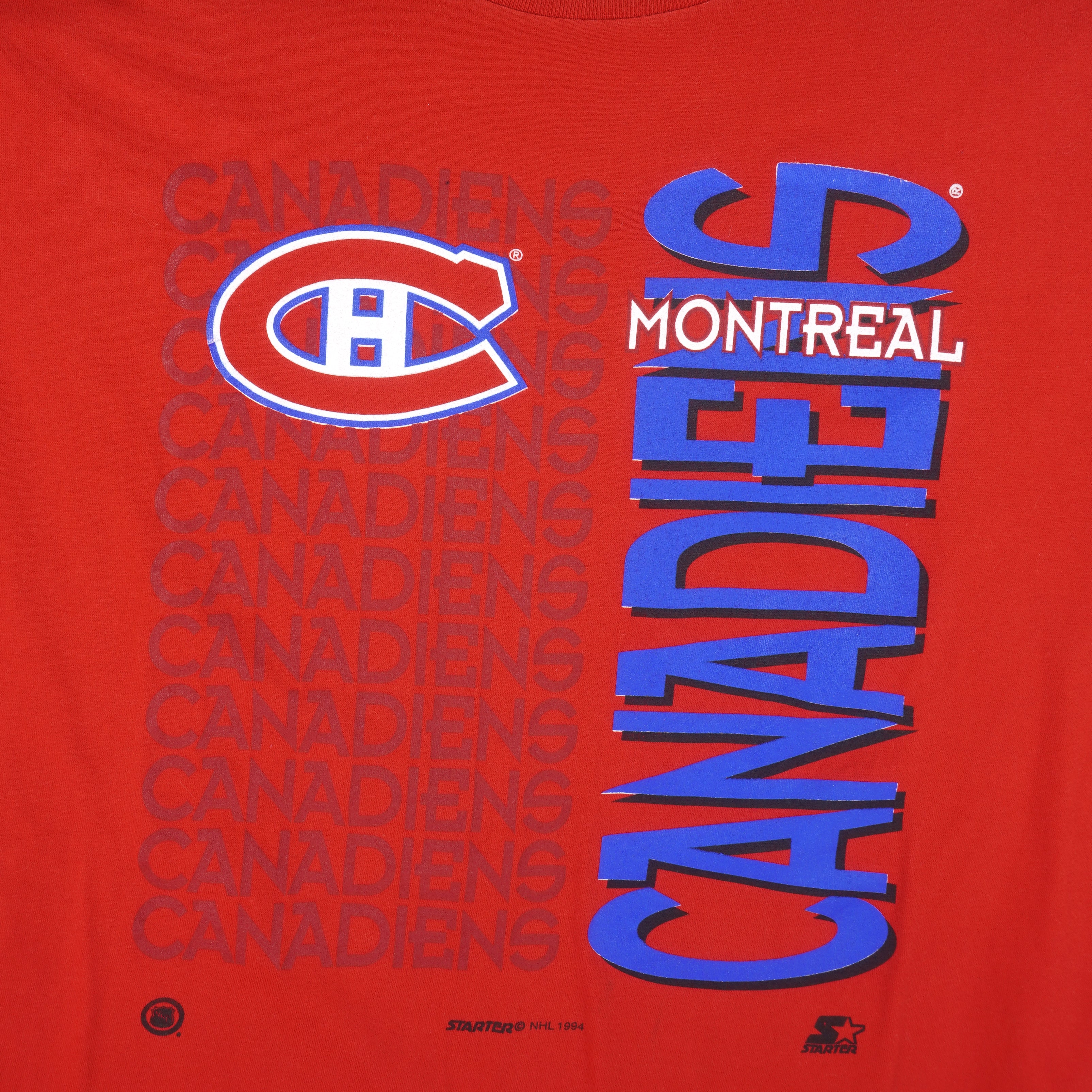 Starter - Red Montreal Canadiens T-Shirt 1994 X-Large Vintage Retro Hockey