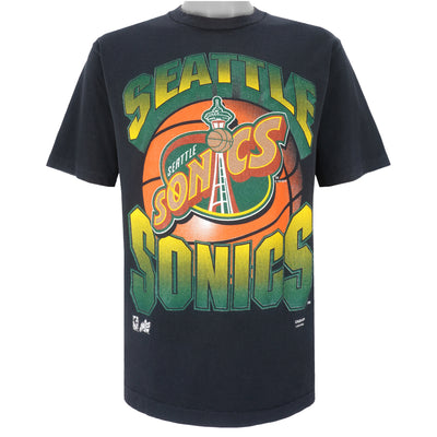 NBA (Logo 7) - Seattle SuperSonics Big Logo T-Shirt 1994 Large