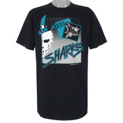 NHL (Swingster) - Black San Jose Sharks T-Shirt 1991 X-Large Vintage Retro Hockey