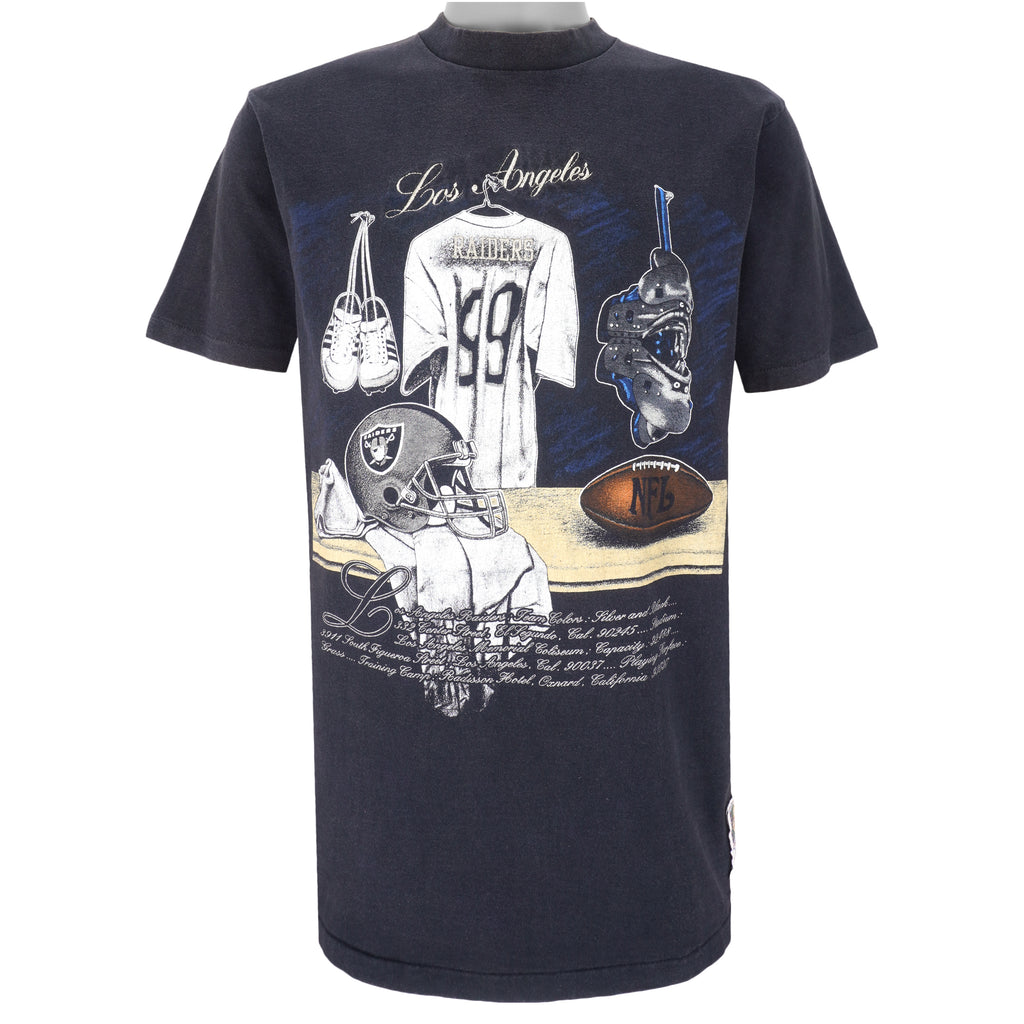 NFL (Nutmeg) - Los Angeles Raiders Locker Room T-Shirt 1990s X-Large Vintage Retro Football