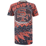 NFL - San Francisco 49ers All Over Print T-Shirt 1990s Large Vintage Retro Football