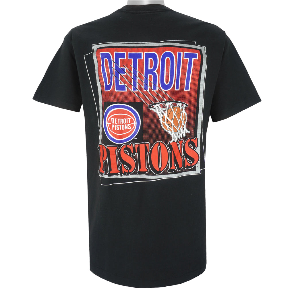 NBA (Nutmeg) - Black Detroit Pistons T-Shirt 1990s X-Large Vintage Retro Basketball