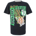 NBA (Nutmeg) - Black Boston Celtics Spell-Out T-Shirt 1990s Large Vintage Retro