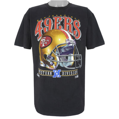 NFL (Salem) - Black San Francisco 49ers T-Shirt 1992 X-Large