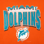 NFL (Logo7) - Orange Miami Dolphins T-Shirt 1993 X-Large Vintage Retro Football